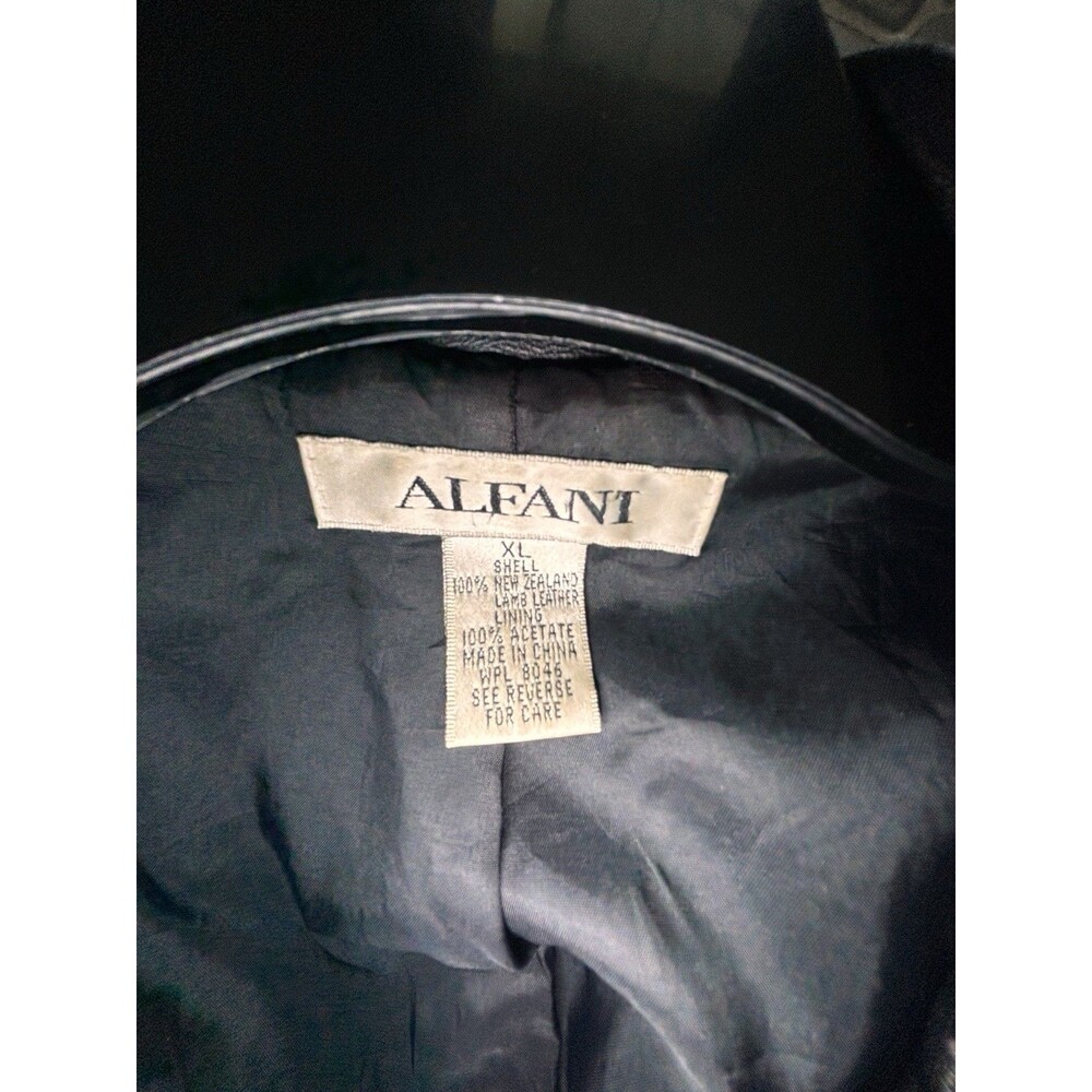 Men’s Leather Black Zip Up ALFANI Jacket Size XL - Picture 4 of 4